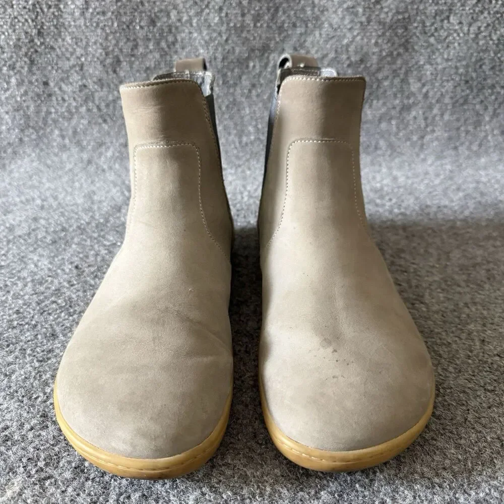 Vivobarefoot Fulham Zinc Nubuck Chelsea Boots Women 37 Minimalist Barefoot Gray